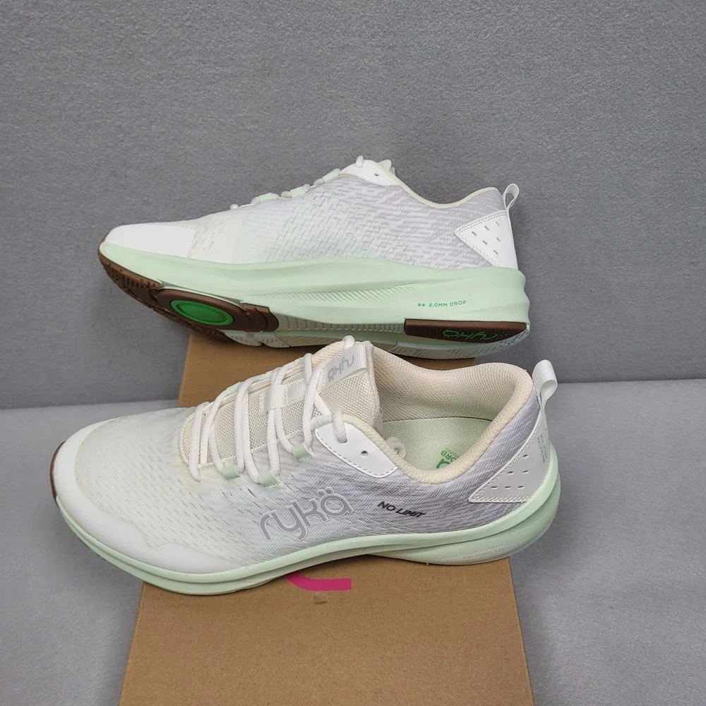 Ryka Womens No Limit White Green Cross Training Shoes Size 12M I1532F2102